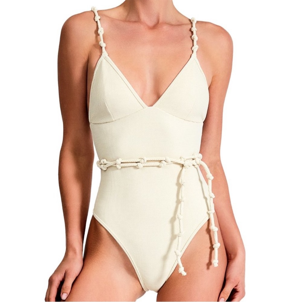 DEVON WINDSOR Cream One Piece Swimsuit